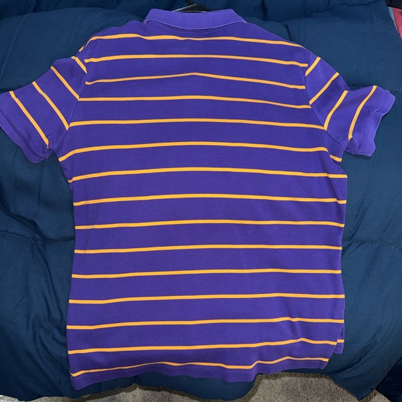 Polo by Ralph Lauren Men's Purple and Orange Striped Polo - Picture 3 of 3